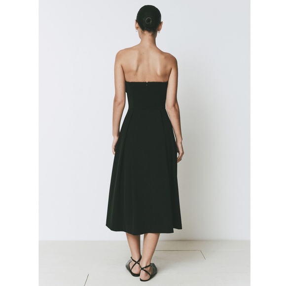 485. RUE SOPHIE Belle Strapless Black Midi Tea Dress $218 EUC Small - Picture 4 of 4